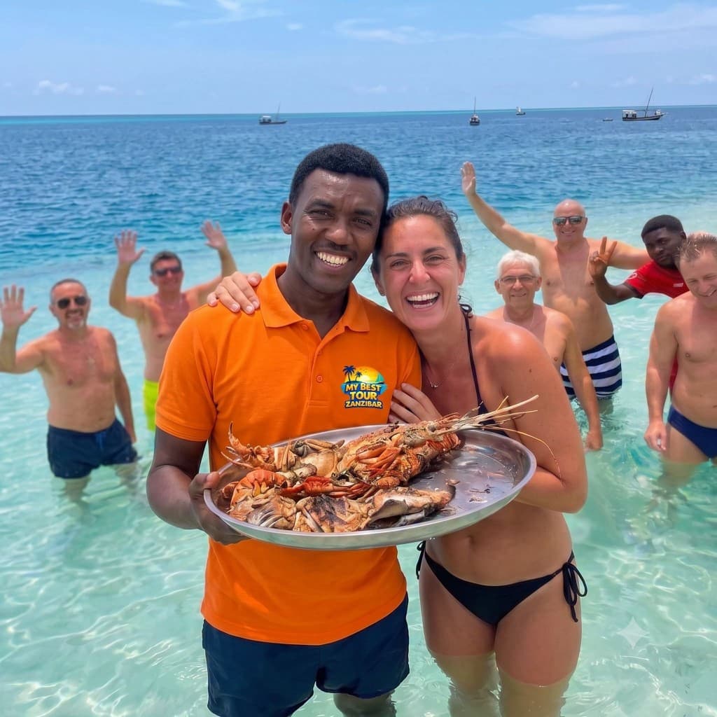 Escursione Nakupenda Zanzibar: acqua turchese e bagnanti